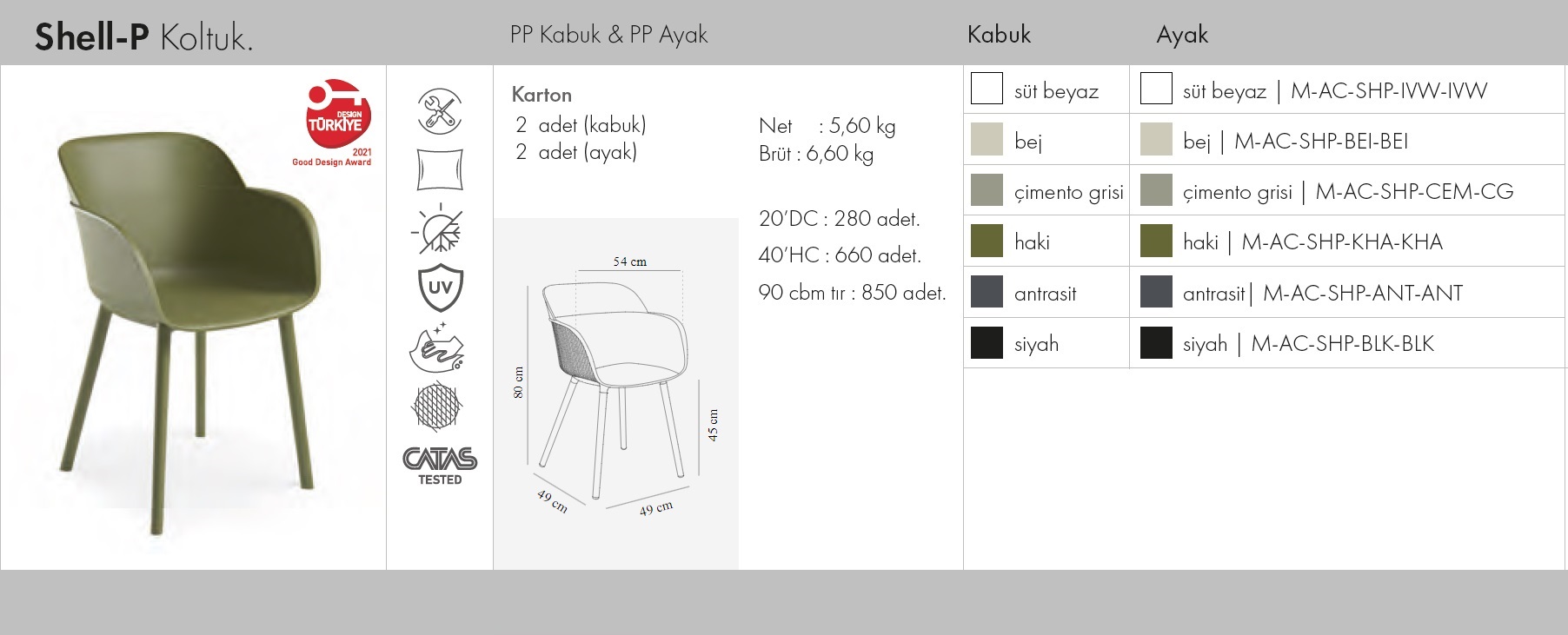 Shell-P Koltuk